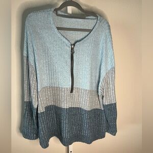 NWOT Colorblock Knit Sweater with Zipper